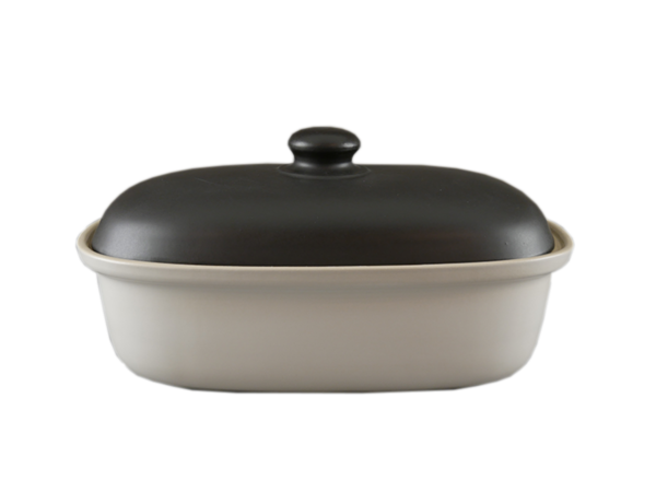 Brottopf "Elfe-Nero" oval, weiß-schwarz