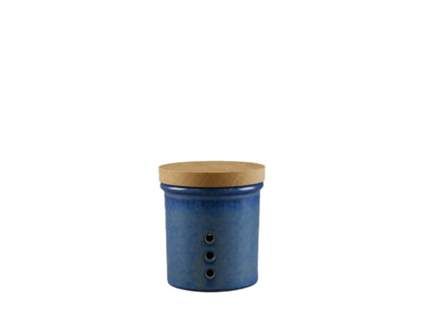 Vorratsdose "Lapis" 0,5l mit Deckel aus Eiche, blau