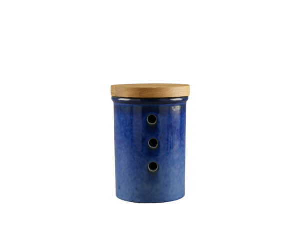 Vorratsdose "Lapis" 1,0l mit Deckel aus Eiche, blau